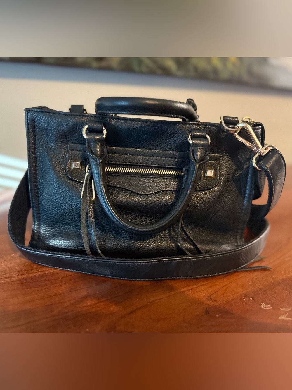 Rebecca Minkoff Genuine Leather Micro Regan Satchel 🖤 - Picture 4 of 8